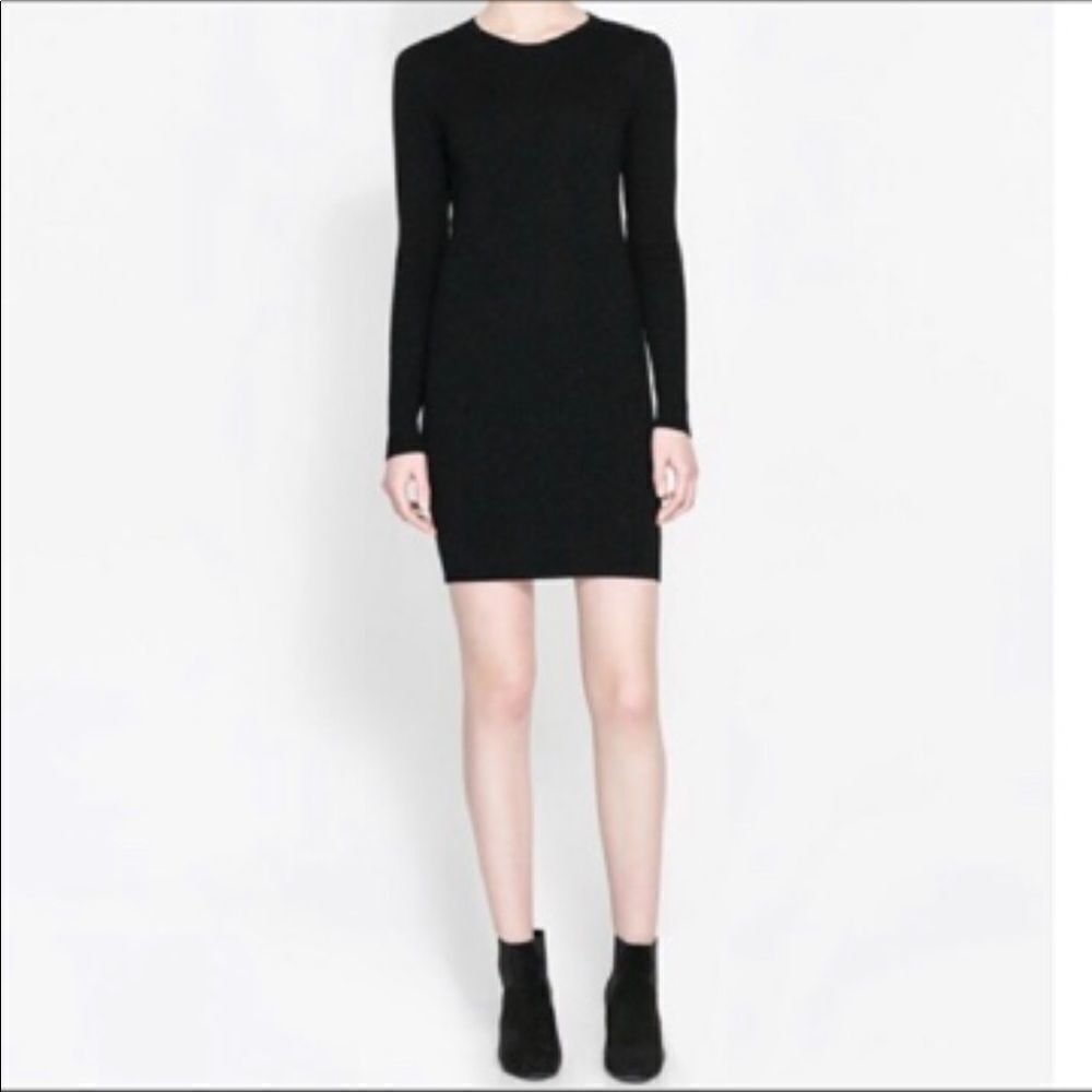 Black W&B Collection Long Sleeve Night Out Dress
